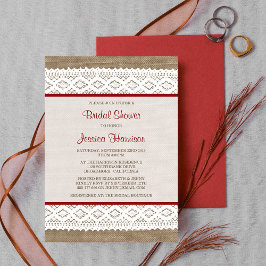 Rustic Burlap en  Vrijgezellenfeest met witte lens Kaart