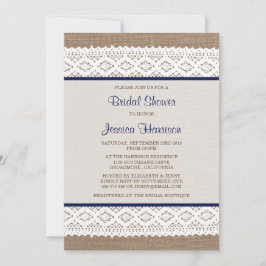 Rustic Burlap en  Vrijgezellenfeest met witte lens Kaart