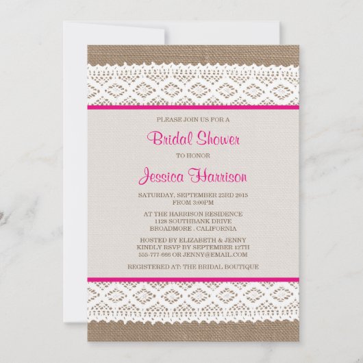 Rustic Burlap en Vrijgezellenfeest met witte lens Kaart (Voorkant)