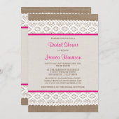 Rustic Burlap en Vrijgezellenfeest met witte lens Kaart (Voorkant / Achterkant)