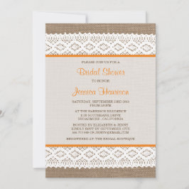 Rustic Burlap en  Vrijgezellenfeest met witte lens Kaart