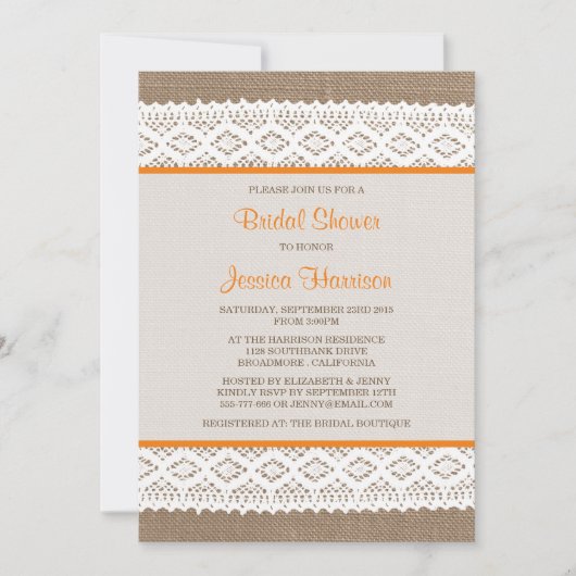 Rustic Burlap en Vrijgezellenfeest met witte lens Kaart (Voorkant)