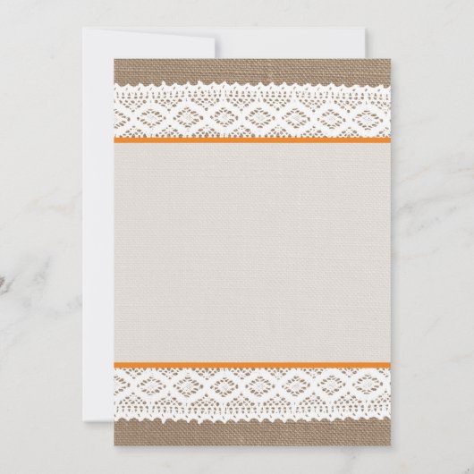 Rustic Burlap en  Vrijgezellenfeest met witte lens Kaart (Achterkant)