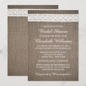 Rustic Burlap en Vrijgezellenfeest met witte lens Kaart (Voorkant / Achterkant)