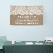 Rustic Burlap en  Vrijgezellenfeest met witte lens Spandoek (Beurs)