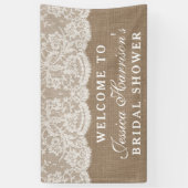 Rustic Burlap en  Vrijgezellenfeest met witte lens Spandoek (Verticaal)