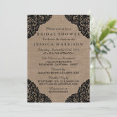 Rustic Burlap en  zwart Vrijgezellenfeest Kaart (Staand voorkant)