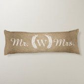 Rustic Burlap Farmhouse Laurels - Gepersonaliseerd Lichaamskussen (Achterkant)