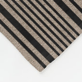 Rustic Burlap Farmhouse Ticking Stripe Monogram Fleece Deken (Hoek)