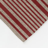 Rustic Burlap Farmhouse Ticking Stripe Monogram Fleece Deken (Hoek)