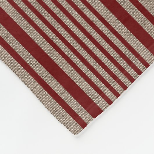 Rustic Burlap Farmhouse Ticking Stripe Monogram Fleece Deken (Hoek)