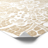 Rustic Burlap Floral Lace Vrijgezellenfeest Foto P Poster (Hoek)