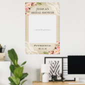 Rustic Burlap Floral Lace Vrijgezellenfeest Foto P Poster (Thuiskantoor)