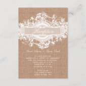 RUSTIC BURLAP FLORAL WEDDING RECEPT KAARTEN (Voorkant)