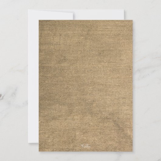 Rustic Burlap Floral Wreath Vrijgezellenfeest Invi Kaart (Achterkant)