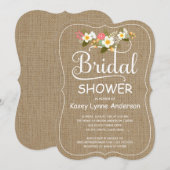 Rustic Burlap Floral Wreath Vrijgezellenfeest Kaart (Voorkant / Achterkant)