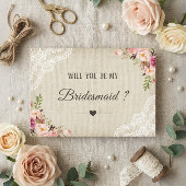 Rustic Burlap Floral zal je mijn Bridesmaid zijn Kaart