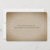 Rustic  Burlap foto Wedding Save the Date (Achterkant)