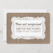 Rustic Burlap Fun Bridesmaid Kaart (Voorkant)