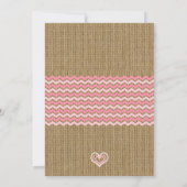 Rustic burlap girl drop-in baby sprinkle kaart (Achterkant)