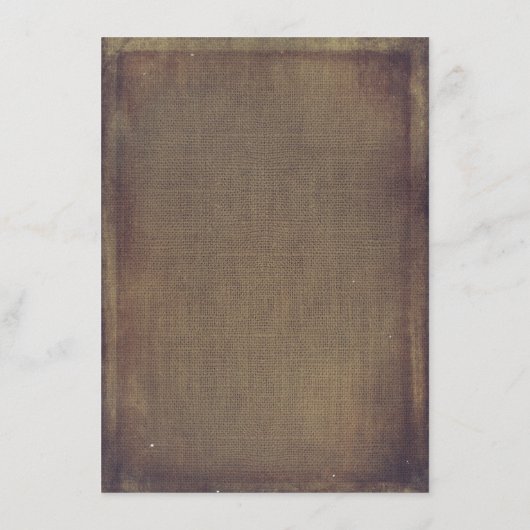 Rustic Burlap Gold Confetti Lace Wedding Details Informatiekaartje (Achterkant)