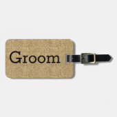 Rustic Burlap Groom Travel Bagagelabel (Voorkant horizontaal)