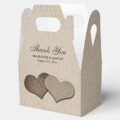 Rustic Burlap Heart Wedding Bedankt Bedankdoosjes (Geopend)