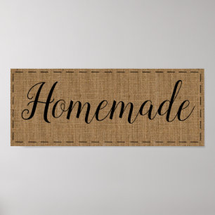Rustic Burlap Homemade Country Decor Poster