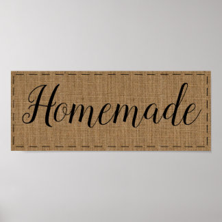 Rustic Burlap Homemade Country Decor Poster