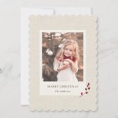 Rustic Burlap-kerstfeestfoto-kaart Feestdagenkaart (Voorkant)