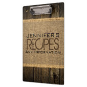 Rustic Burlap Kitchen Koken  hout Klembord (Links)