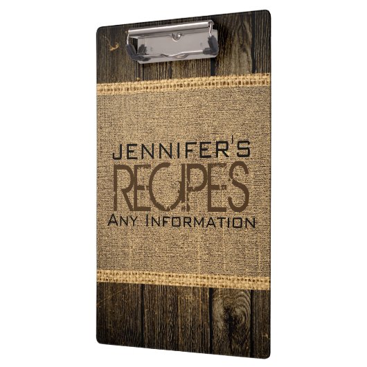 Rustic Burlap Kitchen Koken  hout Klembord (Links)