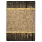 Rustic Burlap Kitchen Koken  hout Klembord (Achterkant)