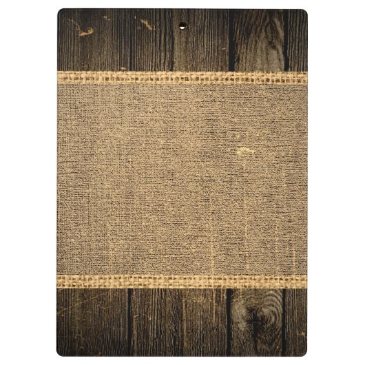 Rustic Burlap Kitchen Koken  hout Klembord (Achterkant)