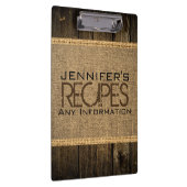 Rustic Burlap Kitchen Koken  hout Klembord (Rechts)