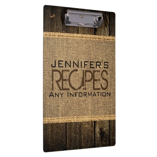 Rustic Burlap Kitchen Koken  hout Klembord (Rechts)