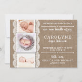 Rustic Burlap & Lace | 3 Aankondiging van de geboo (Voorkant)