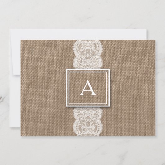 Rustic Burlap & Lace | 3 Aankondiging van de geboo (Achterkant)