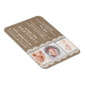Rustic Burlap & Lace | 3 Aankondiging van de geboo Magneet (Rechterzijde)