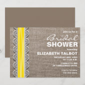 Rustic Burlap & Lace Bridal Shower Invitation Kaart (Voorkant / Achterkant)