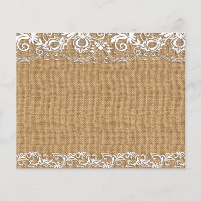 Rustic Burlap & Lace Effect Scrapbook Paper (Voorkant)