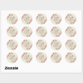Rustic Burlap Lace Floral Wedding Favor Ronde Sticker (Vel)