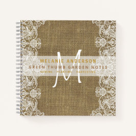Rustic Burlap Lace Gardeners Journal  Notitieboek