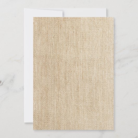 Rustic Burlap Lace Gray Ribbon Vrijgezellenfeest Kaart (Achterkant)