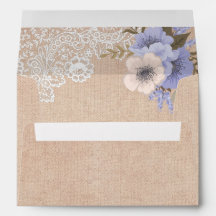 Rustic Burlap Lace Paarse Floral