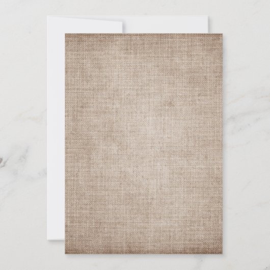 Rustic Burlap Lace Pink Blue Floral Wedding Kaart (Achterkant)