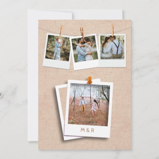 Rustic Burlap Lace String Lights Kaart (Achterkant)