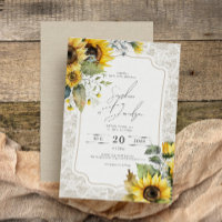 Rustic Burlap Lace Sunflower Fall Wedding