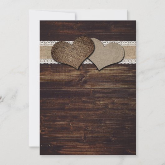 Rustic Burlap Lace Sunflower Navy Blue Wedding Kaart (Achterkant)