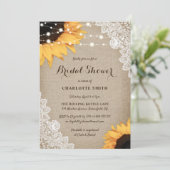 Rustic Burlap Lace Sunflower Vrijgezellenfeest Kaart (Staand voorkant)